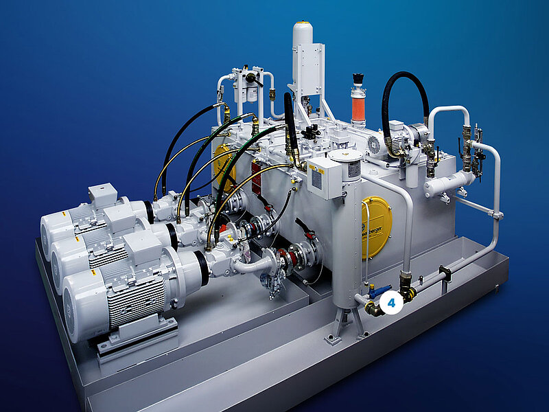 Ing. eisenberger Hydraulikaggregat Markierung 4 Verrohrung